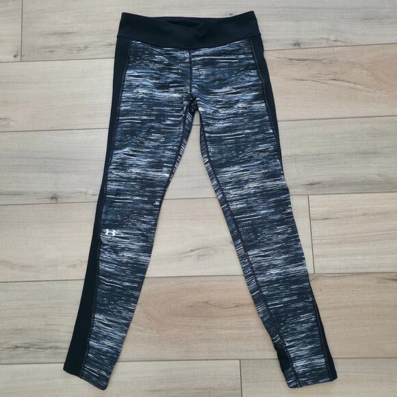 Under Armour Cold Gear Active Black/White Tights Compression Women Sz M - Picture 1 of 6